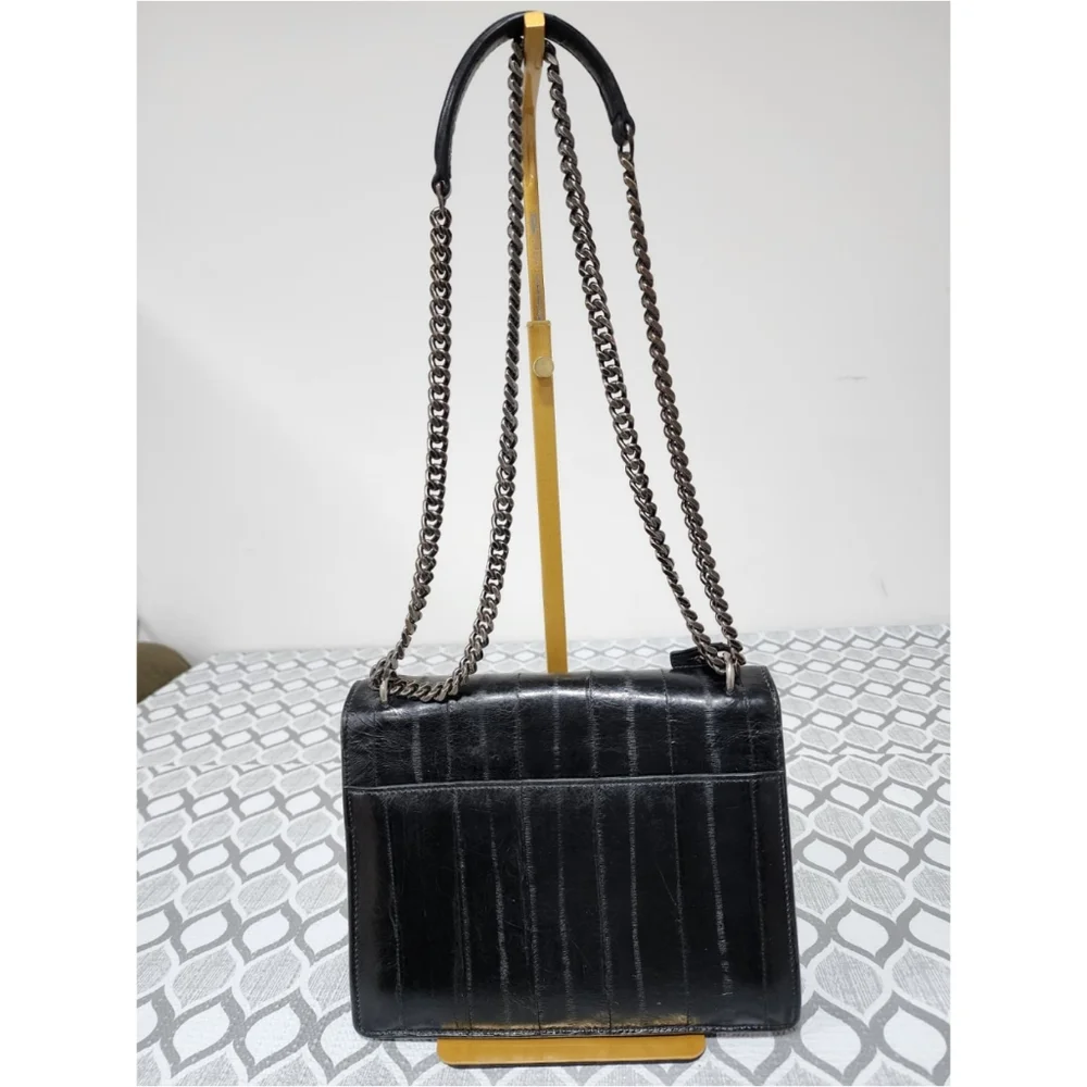 Saint Laurent Sunset eel crossbody bag Black
